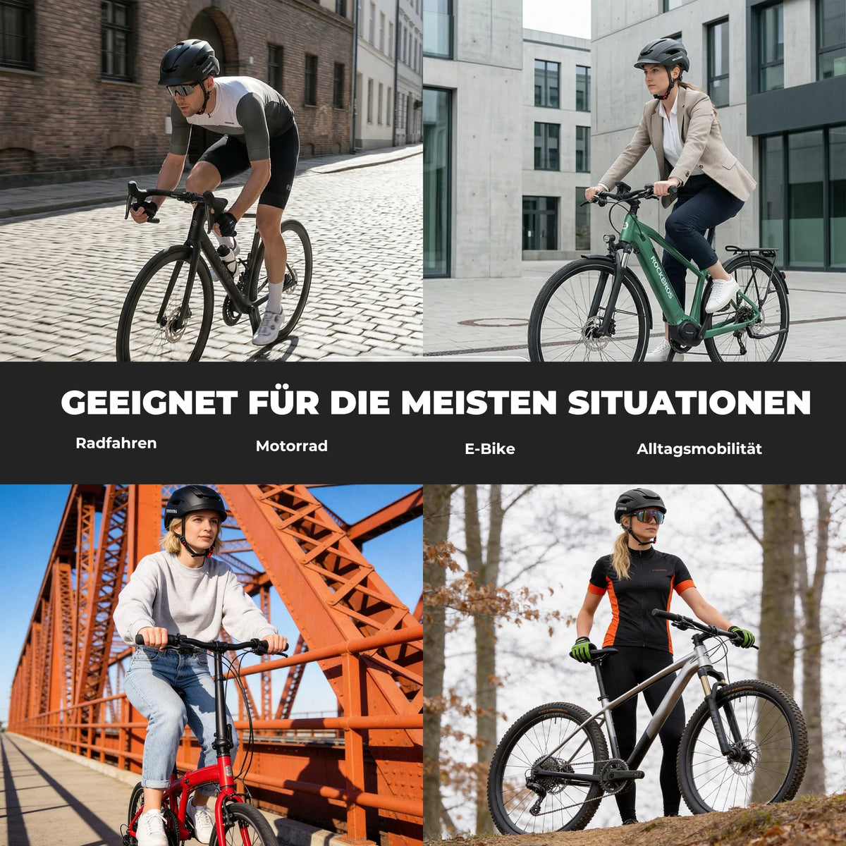 ROCKBROS Fahrradhelm mit Belüftungssystem Für Kopfumfang 57-62 cm
