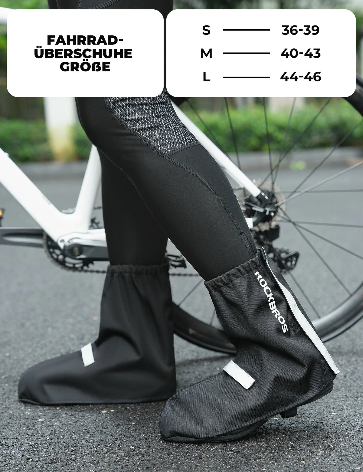 ROCKBROS Fahrradüberschuhe Reflektierend Wasserdicht mit Klettverschluss