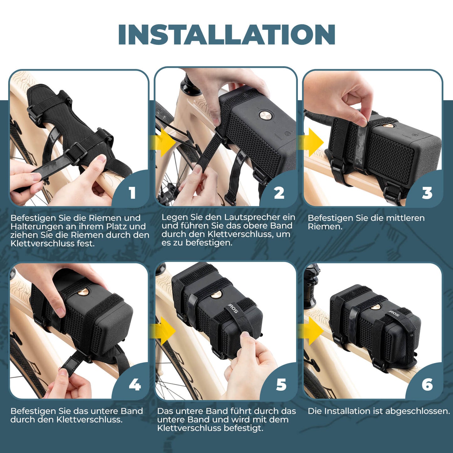 Flaschenhalter Fahrrad Lautsprecherhalterung Verstellbarer Riemen ROCKBROS