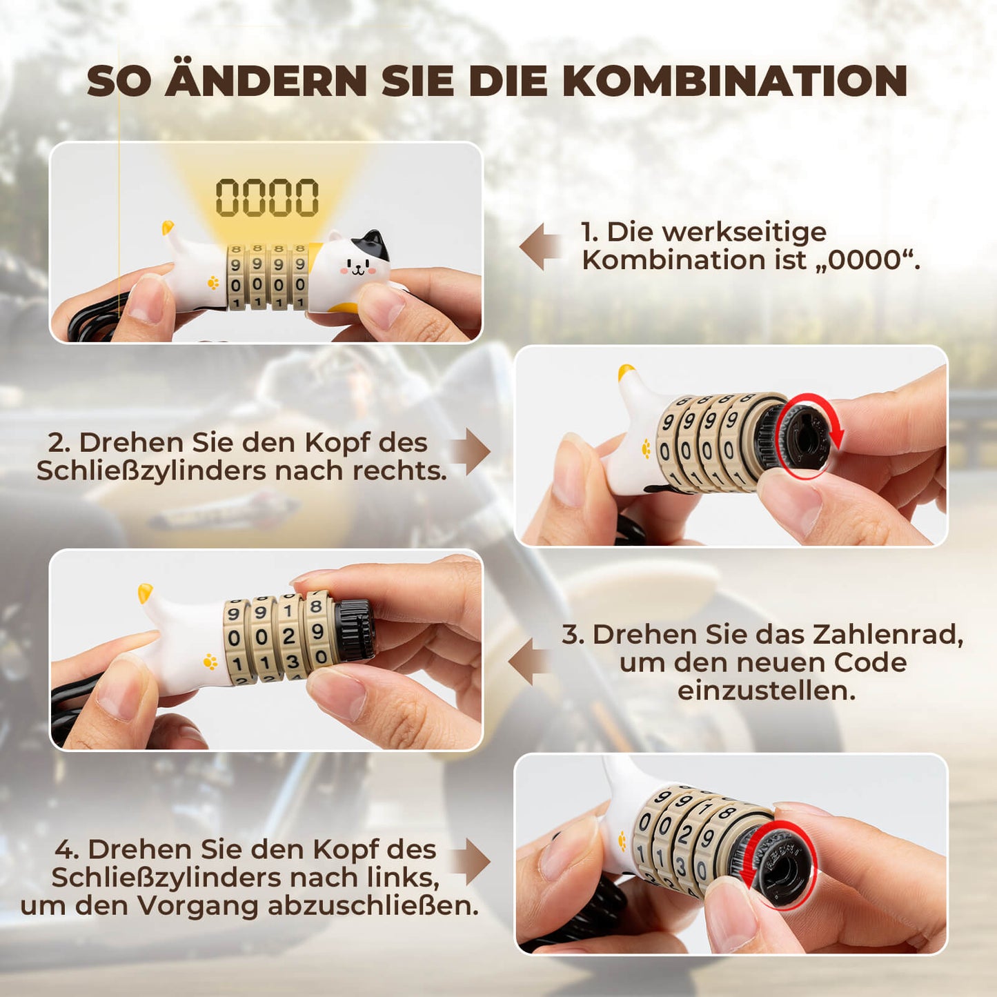 Multifunktional Fahrradschloss Kinder Zahlenschloss Helmschloss ROCKBROS