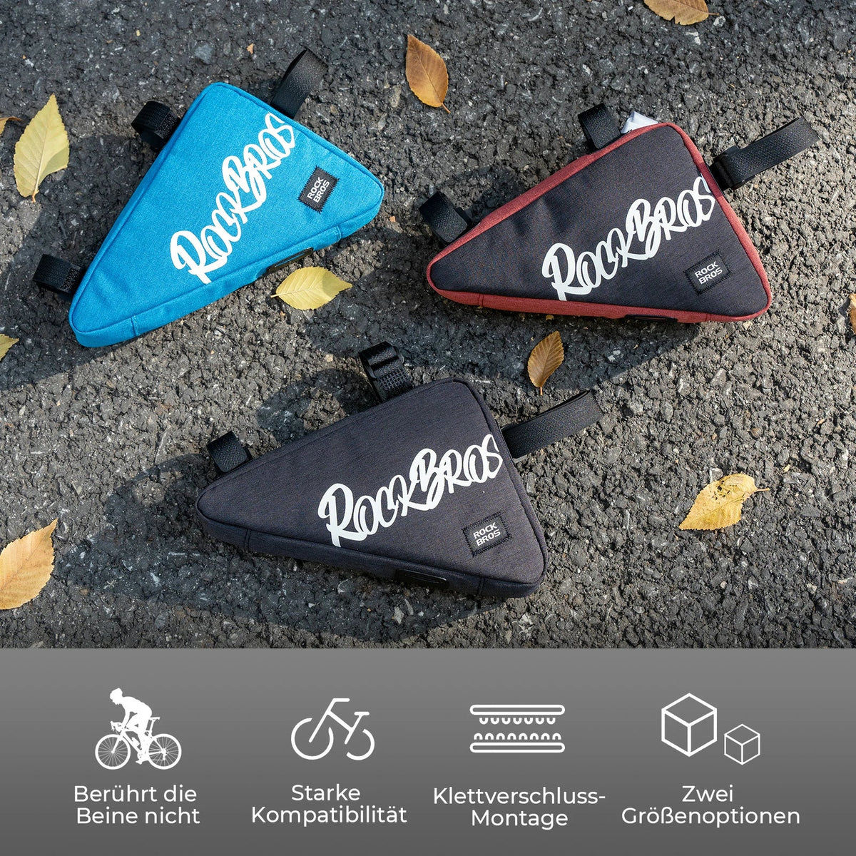 ROCKBROS Rahmentasche Fahrrad Dreieckstasche 0.8L–1.4L