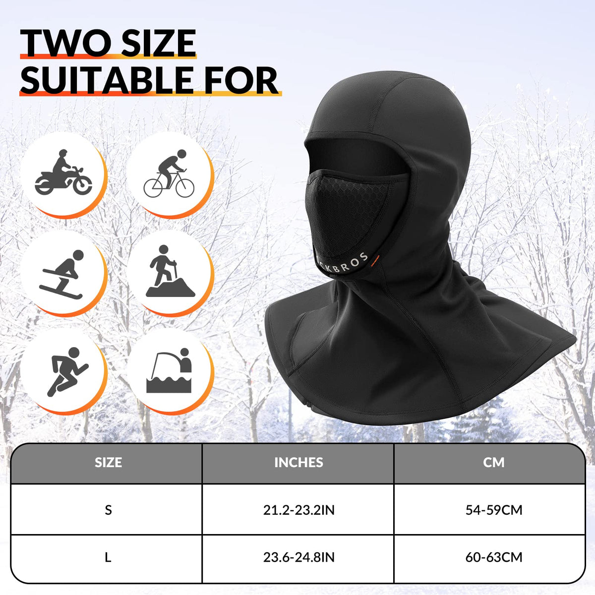 ROCKBROS Sturmhaube Winter Balaclava 54-63cm