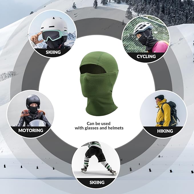 Qunature Sturmhaube Winter Skimaske Balaclava Ski Motorrad Gesichtsmaske Damen/Herren Warme Winddichte Atmungsaktive Sturmmaske für Outdoor Sports Skifahren Snowboarden Radfahren