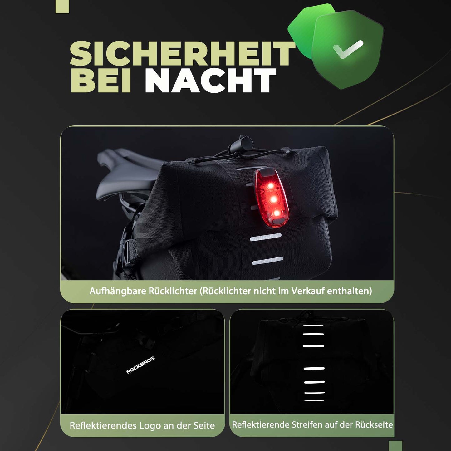 Bikepacking Satteltasche 3 Liter 100% Wasserdicht TPU Gewebe ROCKBROS