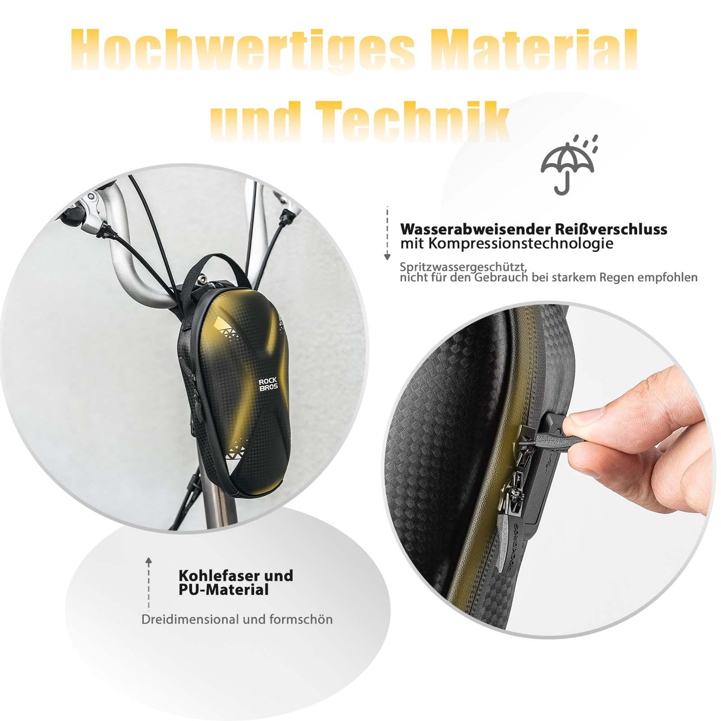 E Scooter Lenkertasche Wasserdicht Vordertasche mit USB-Anschlüsse ROCKBROS