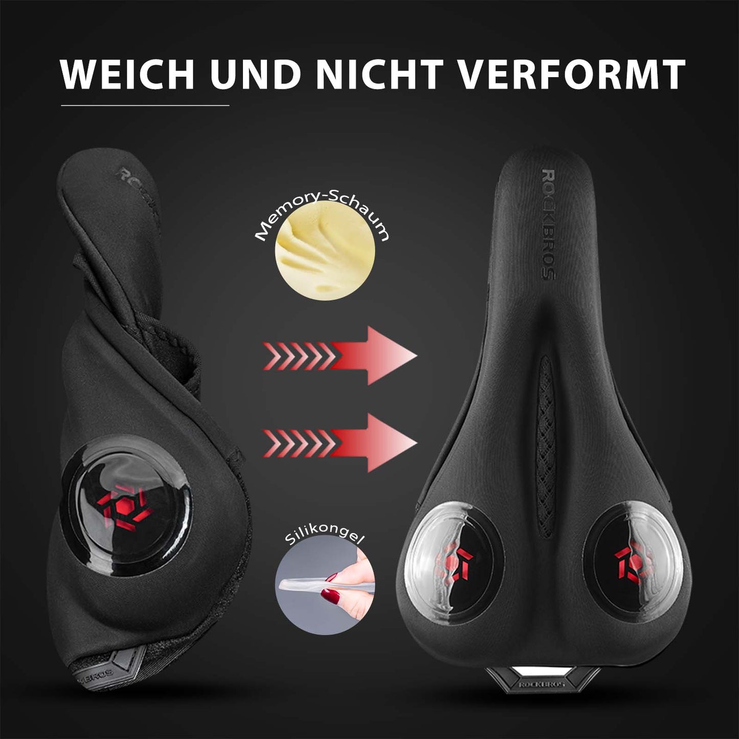 Fahrrad Sattelbezug Gel Sattel Überzug Schwarz ROCKBROS