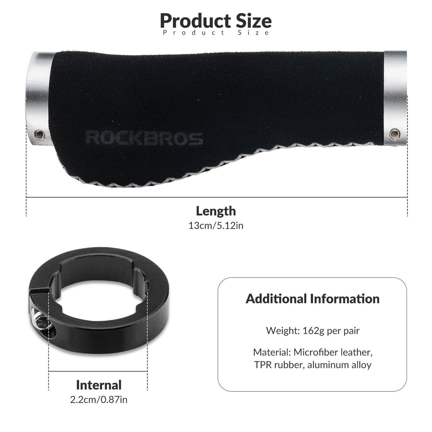 Fahrradgriffe Ledergriffe für Lenker mit 22,2 mm Durchmesser ROCKBROS