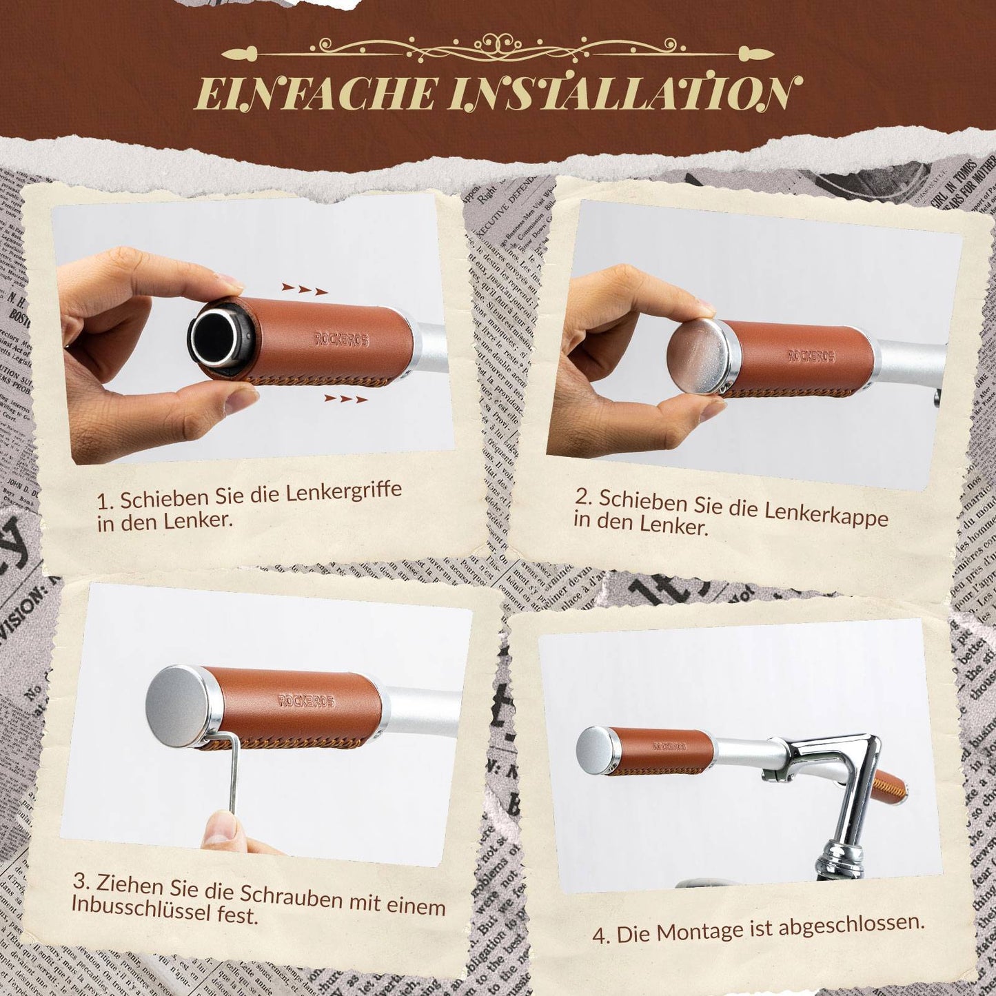 Fahrradgriffe MTB Retro Lenkergriffe Ergonomisch Design ROCKBROS