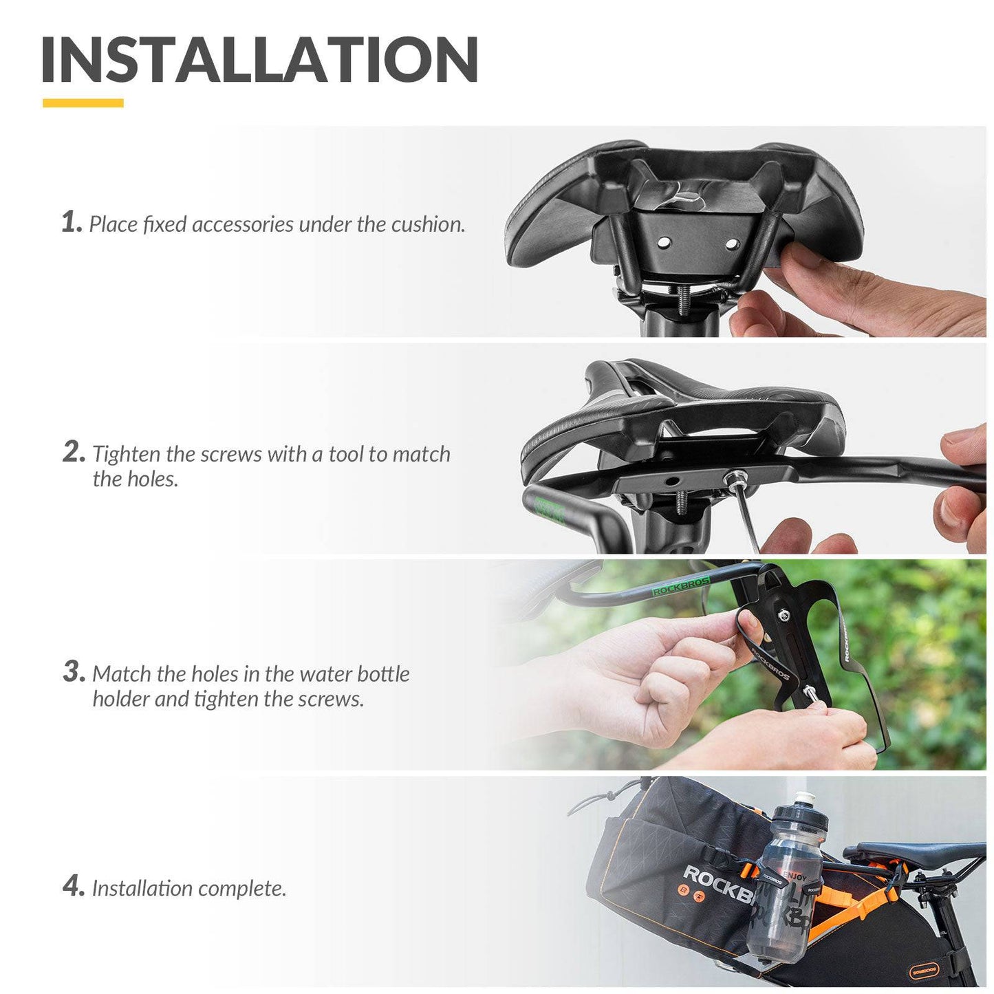 Flaschenhalter & Stabilisator Stütze für Fahrrad Satteltasche ROCKBROS