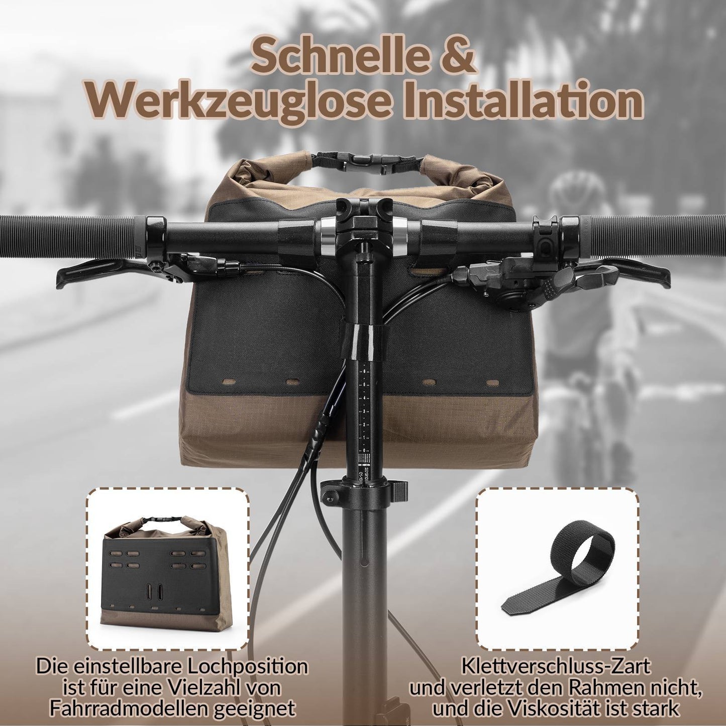 Lenkertasche Wasserdichte Fahrradkorb Fronttasche Einstellbar 2,5L-4L ROCKBROS