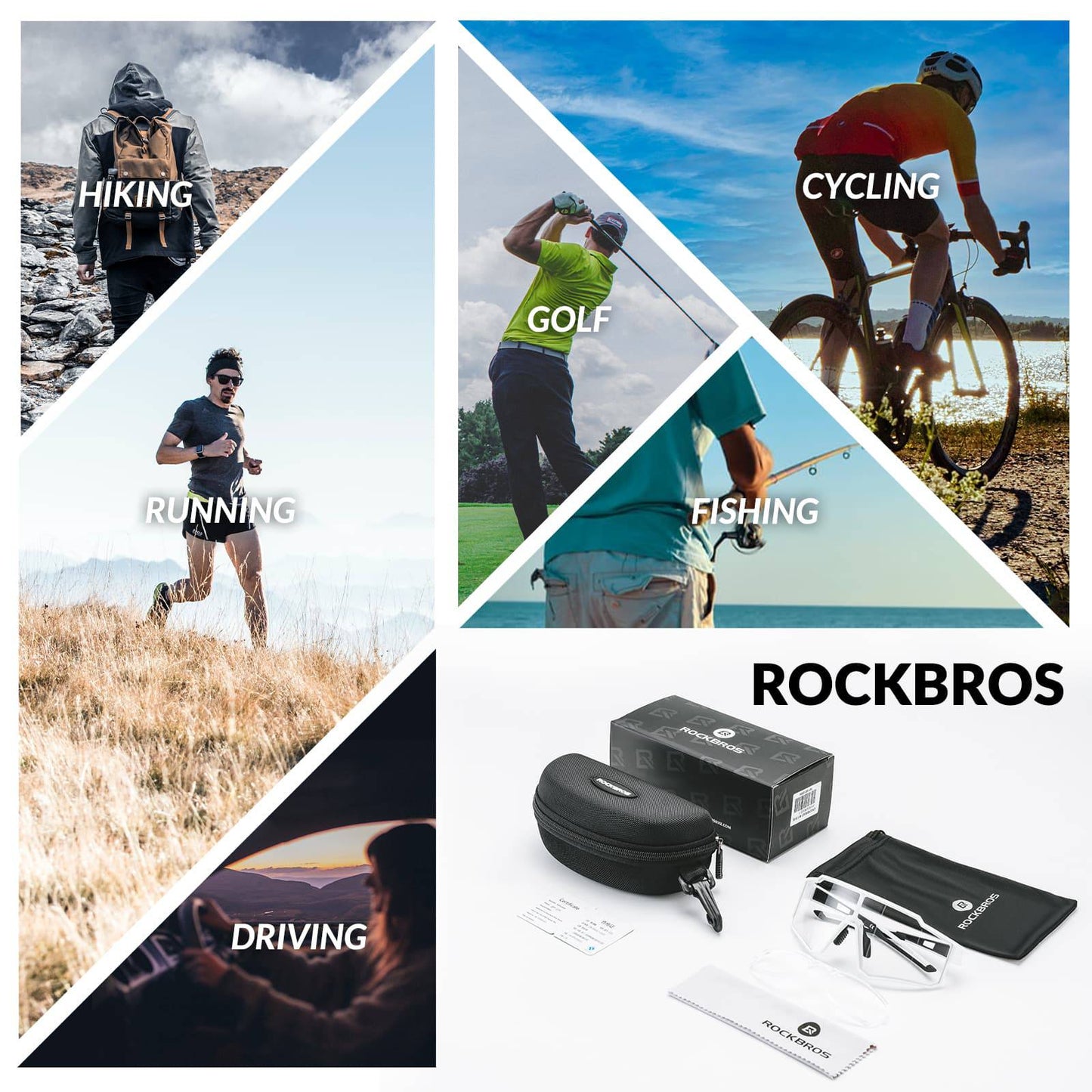 Polarisiert Fahrradbrille Sport Sonnenbrille für Outdoorsport ROCKBROS