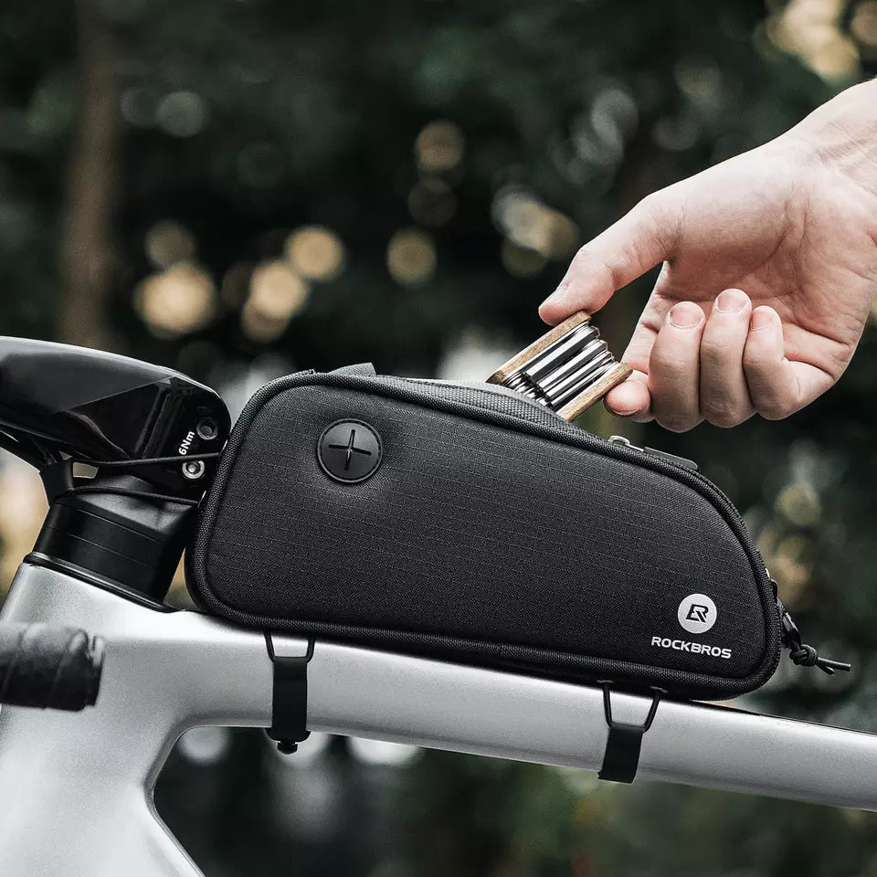 ROCKBROS Rahmentasche mit Kopfhörerloch Fahrradrahmen Oberrohrtasche MTB