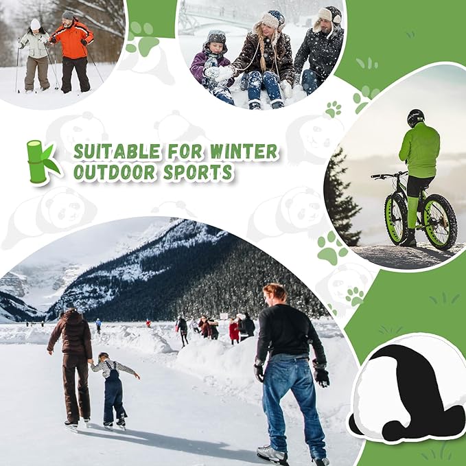Qunature Skihandschuhe Panda-Design Handschuhe für Kinder von 4–12 Jahren Warme Thermo Winddichte Fleece-Handschuhe ideal für Winteraktivitäten wie Skifahren Snowboarden Eislaufen