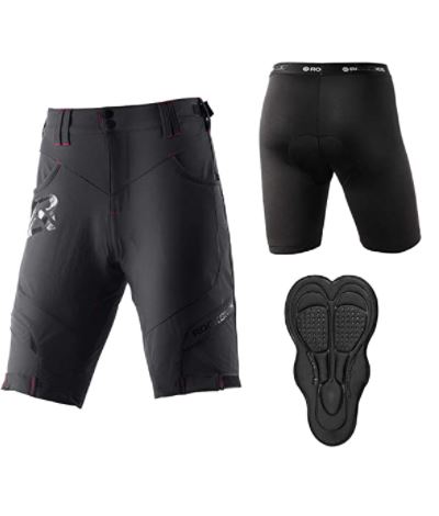 mountainbike shorts herren mit sitzpolster ROCKBROS Elite Shorts mit Innenhose & Polster Herren Schwarz – futurebikeshop.de