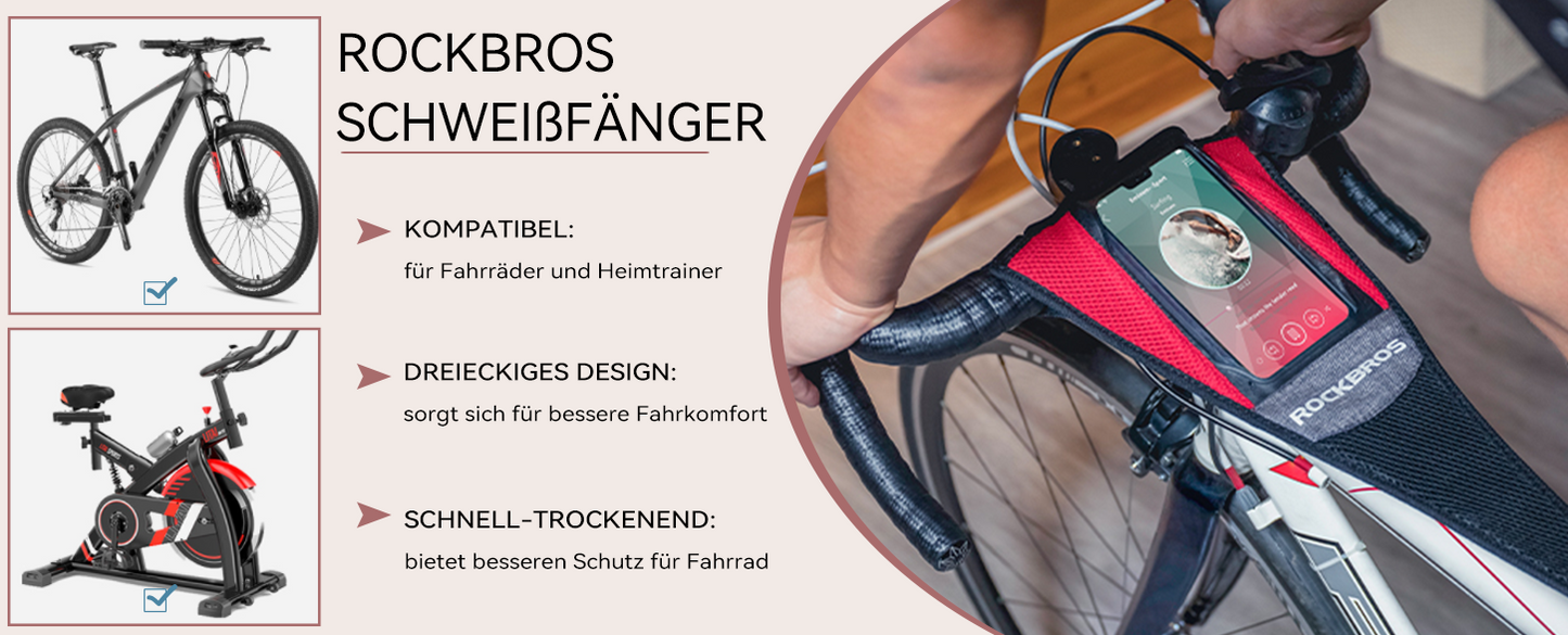 ROCKBROS Schweißfänger für Rollentrainer Rollentrainerzubehör Anti-Schweiß Saugfähig Atmungsaktiv Schnell Trocknend
