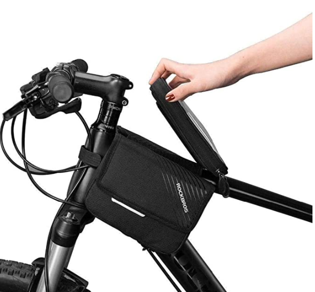 ROCKBROS 030-60BK Fahrrad Rahmentasche mit Handytasche bis zu 6,0 Zoll