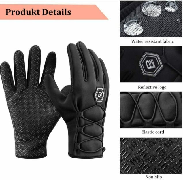 ROCKBROS Fahrradhandschuhe Damen Herren Winter Handschuhe Touchscreen Winddicht
