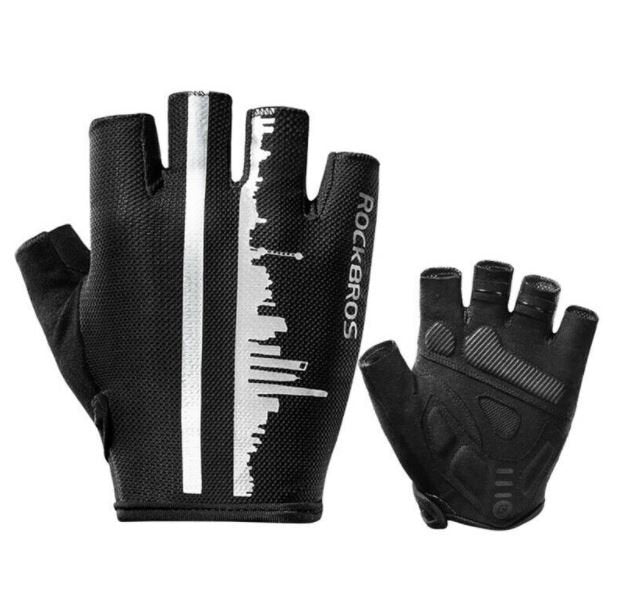 ROCKBROS Halbfinger Handschuhe Outdoorsport Fahrradhandschuhe reflektierend