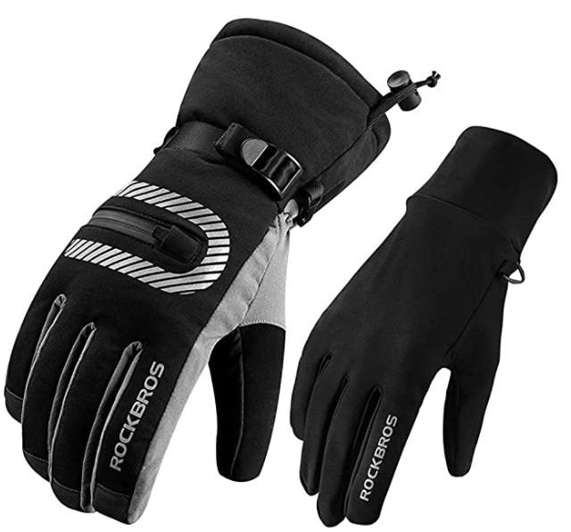 ROCKBROS Skihandschuhe 2 in 1 Handschuhe Frühling, Herbst Vollfinger Winddicht Warme Handschuhe für Outdoor Sports