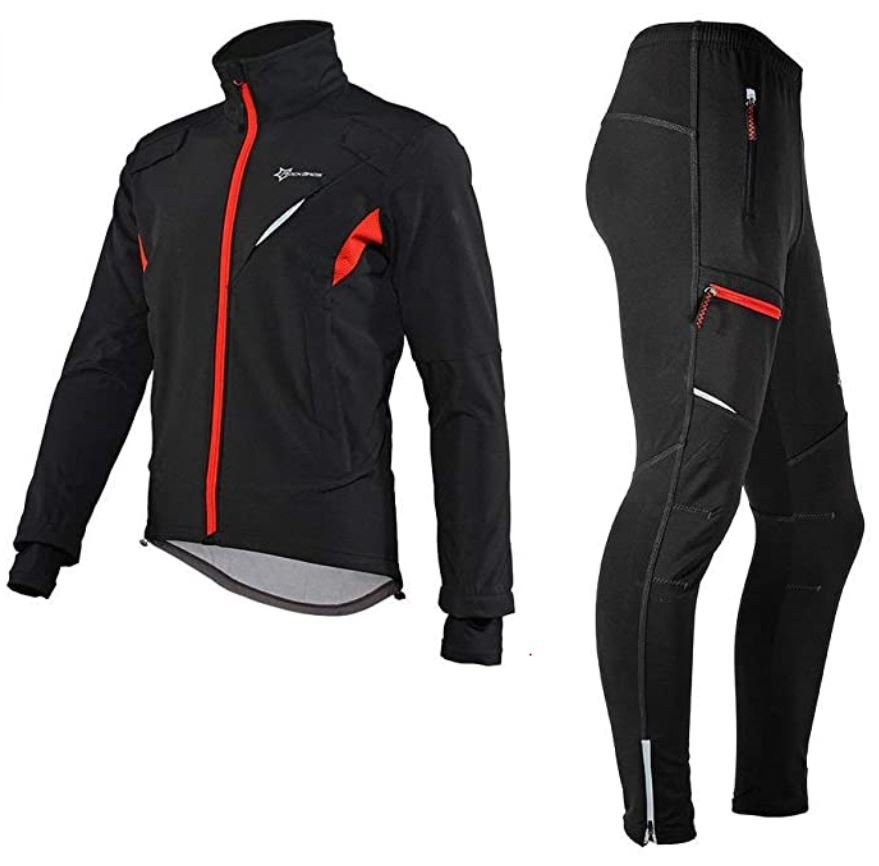fahrradbekleidung für den winter Winterfahrradjacke & Hose Set ROCKBROS