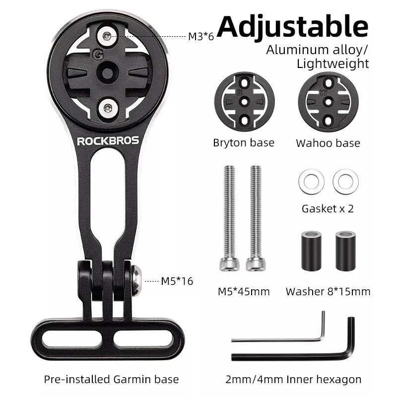 ROCKBROS Fahrradcomputer Halterung für Garmin,Bryton,Wahoo,GPS Lenkerhalter Alu
