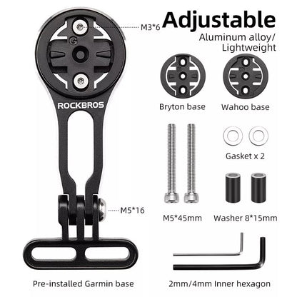 ROCKBROS Fahrradcomputer Halterung für Garmin,Bryton,Wahoo,GPS Lenkerhalter Alu