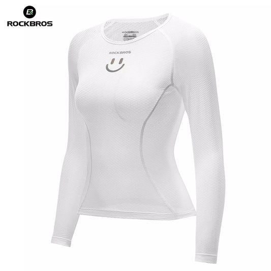 ROCKBROS Langarm Shirt Damen Radtrikot Atmungsaktiv Schnelltrocknend Fahrrad Bekleidung Frauen Geeignet für Laufen, Tennis, Wandern Basic Sport Unterhemd