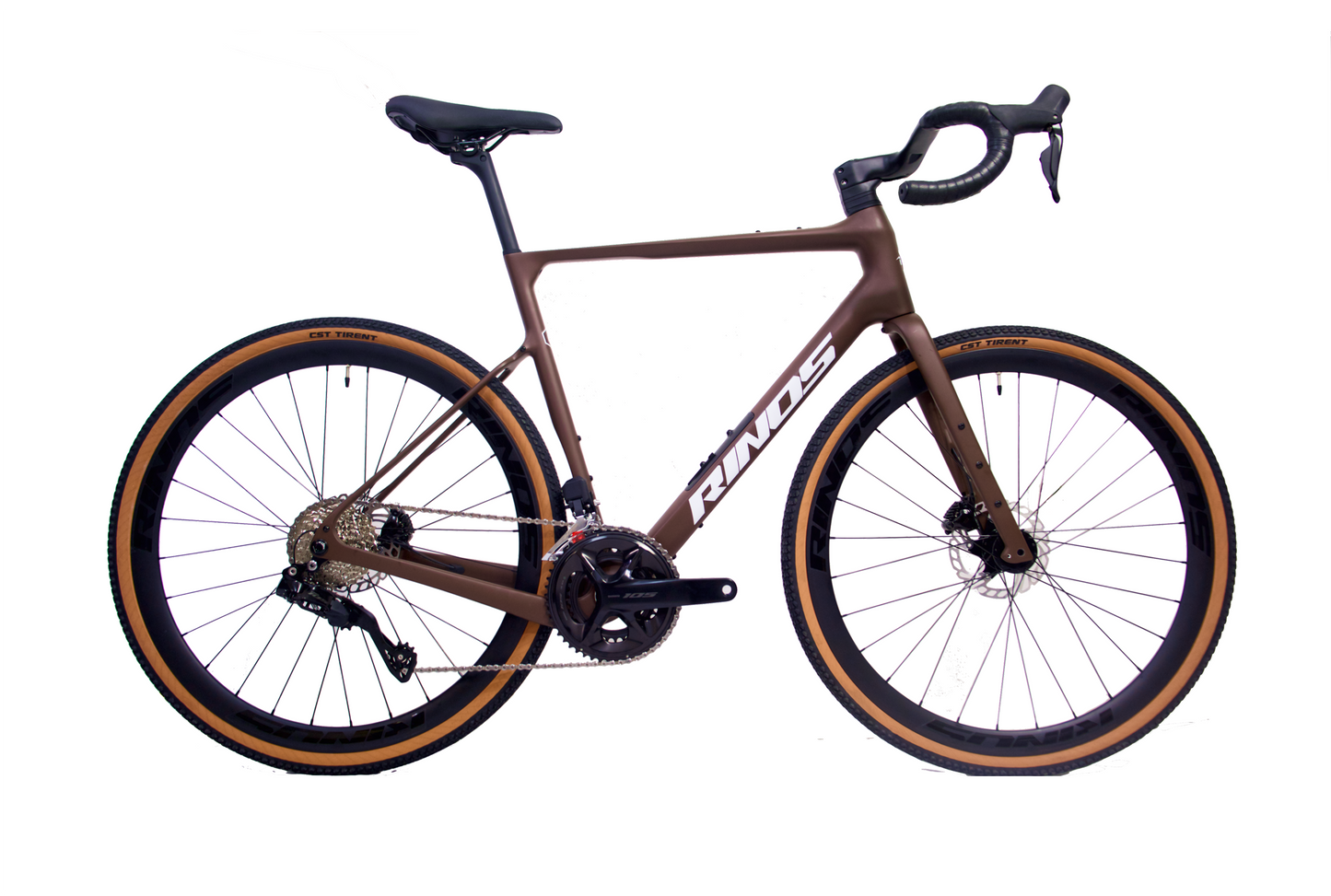 RINOS Carbon Gravel Bike 700C Shimano 105 Di2 R7150 24 Gang Sandman 8.0