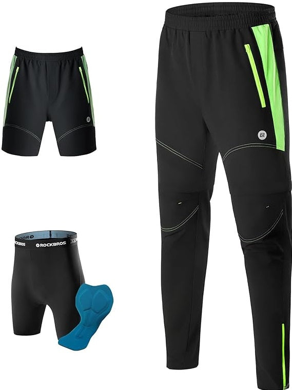 ROCKBROS Fahrradhose Doppellagig Abnehmbar Sporthose Lang Radhose mit –
