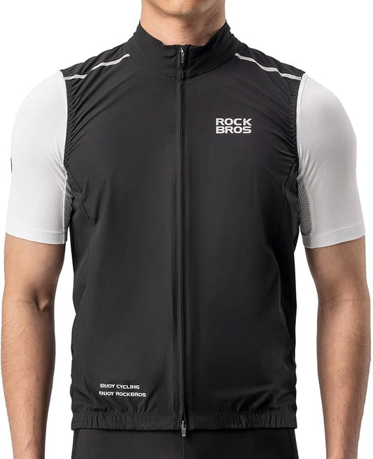 ROCKBROS Windweste Radsport Sportweste winddichte Warnweste Fahrrad Ärmellose Jacke Wasserabweisend Softshellweste