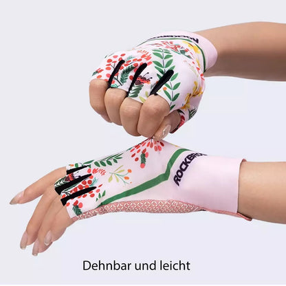 ROCKBROS Damen Sport Handschuhe Rosa Fahrradhandschuhe SBR Halbfingerhandschuhe