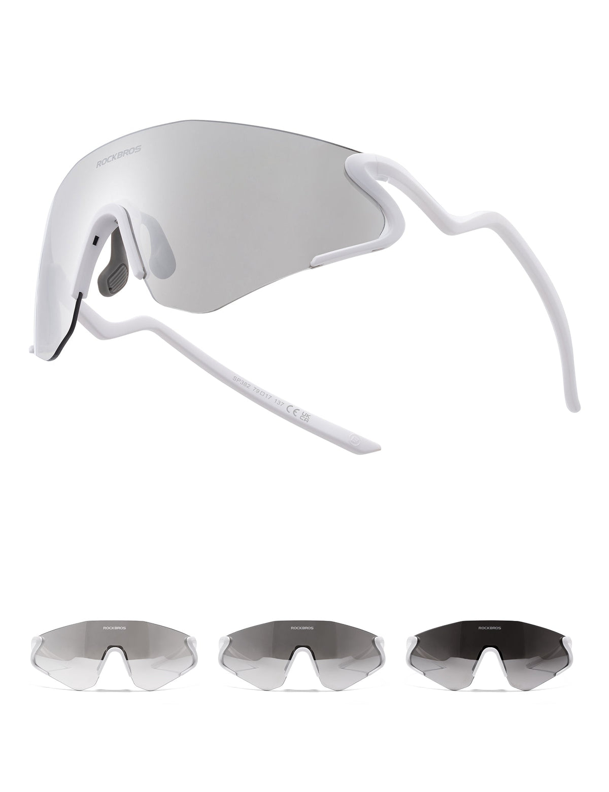 ROCKBROS Photochrome Fahrradbrille mit UV400 Schutz