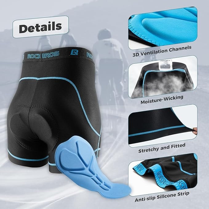rennrad unterwäsche herren ROCKBROS Fahrradhose Herren Radunterhose mit 4D Sitzpolster Atmungsakt – futurebikeshop.de
