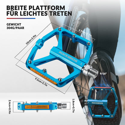 Fahrradpedale mit Reflektoren aus Aluminiumlegierung 9/16 Zoll ROCKBROS