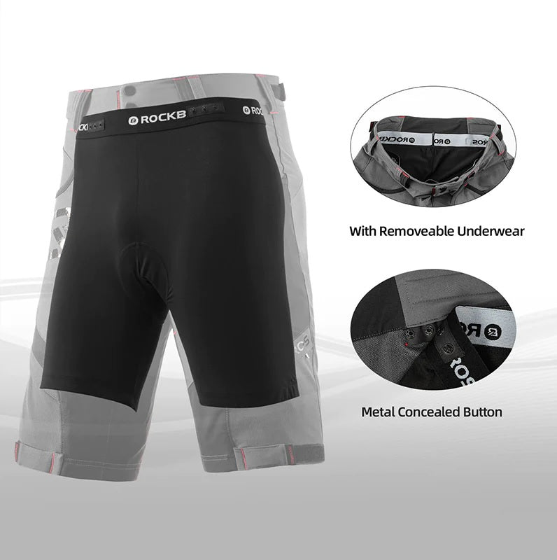 ROCKBROS Elite Shorts mit Innenhose & Polster Herren Schwarz