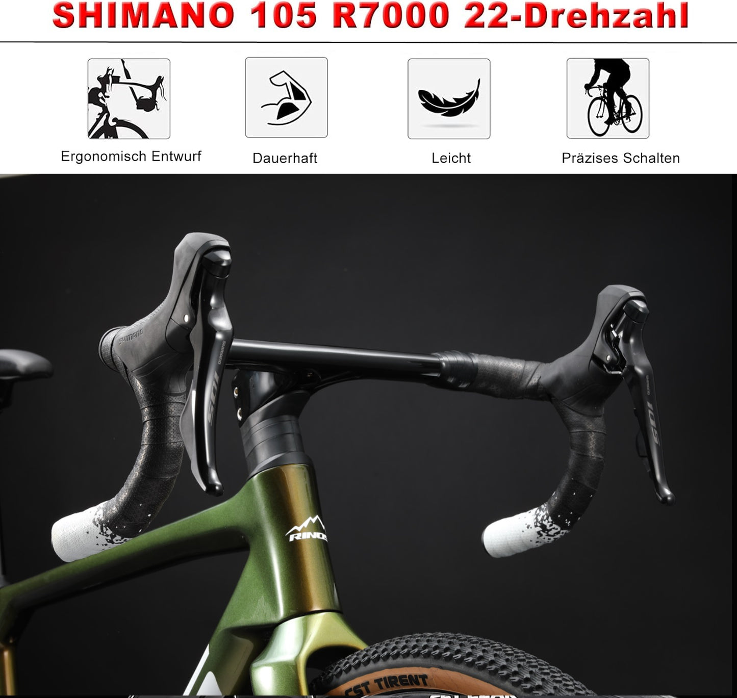 RINOS Carbon Gravel Bike Sandman3.0 Shimano R7000