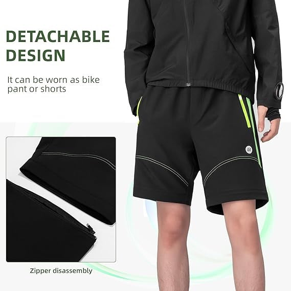 mountainbike hose herren mit sitzpolster ROCKBROS Fahrradhose Doppellagig Abnehmbar Sporthose Lang Radhose mit – futurebikeshop.de