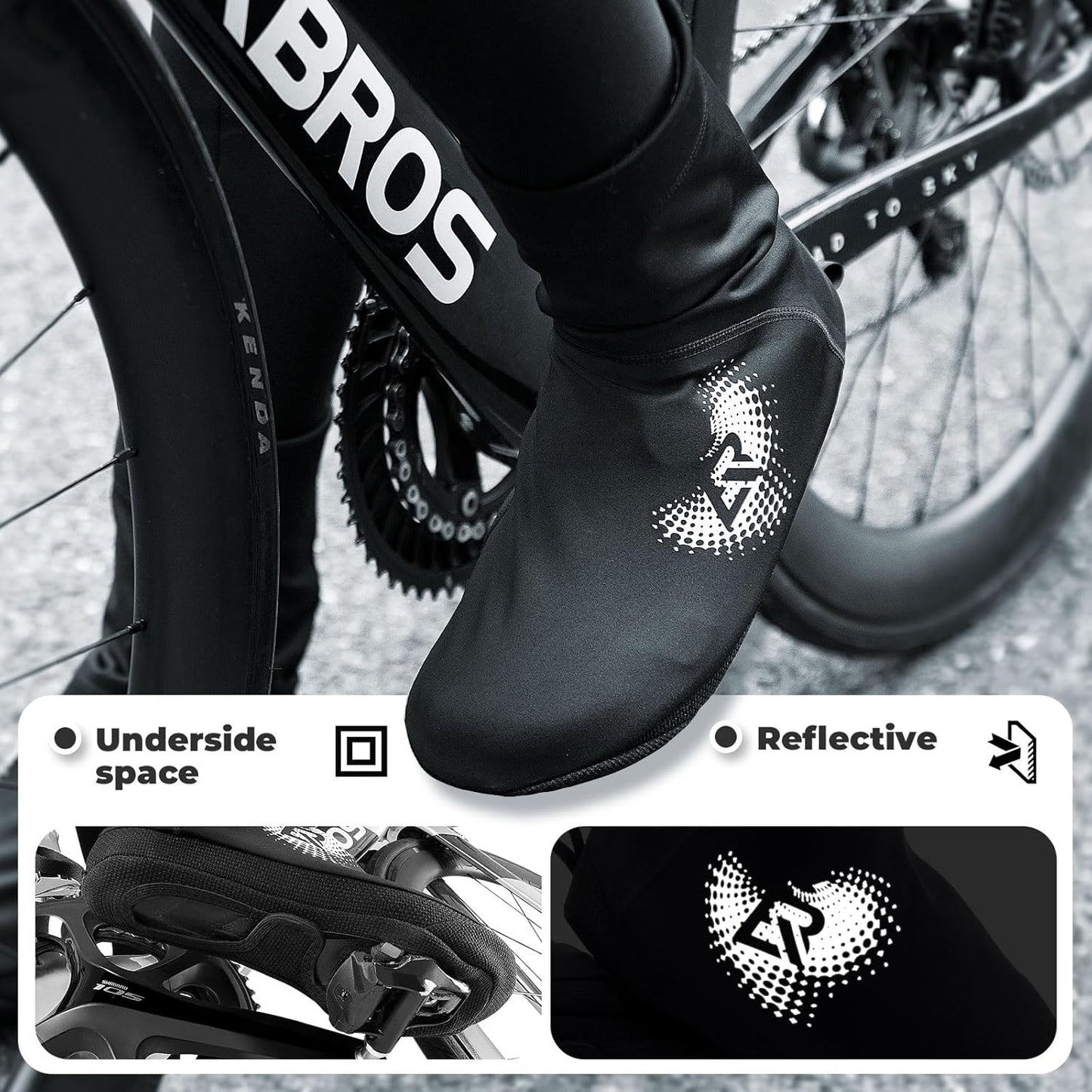 ROCKBROS Fahrradüberschuhe LF1274 Warm Schuhüberzieher Wasserabweisend geeignet für -5 bis 10 Grad für Rennrad MTB