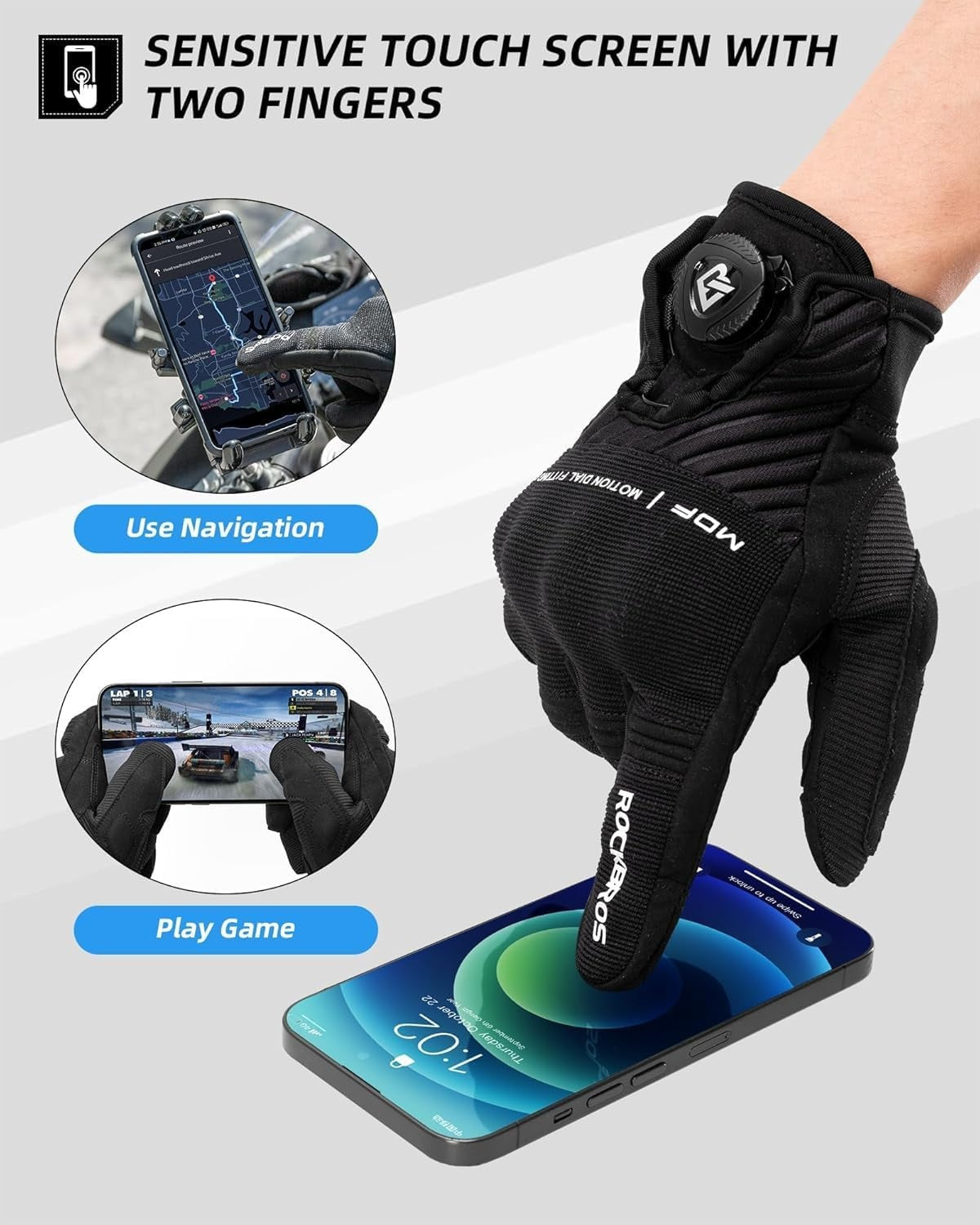 handschuhe roller sommer ROCKBROS Motorradhandschuhe Herren Handschuhe Motorrad Sommer Schutzha – futurebikeshop.de