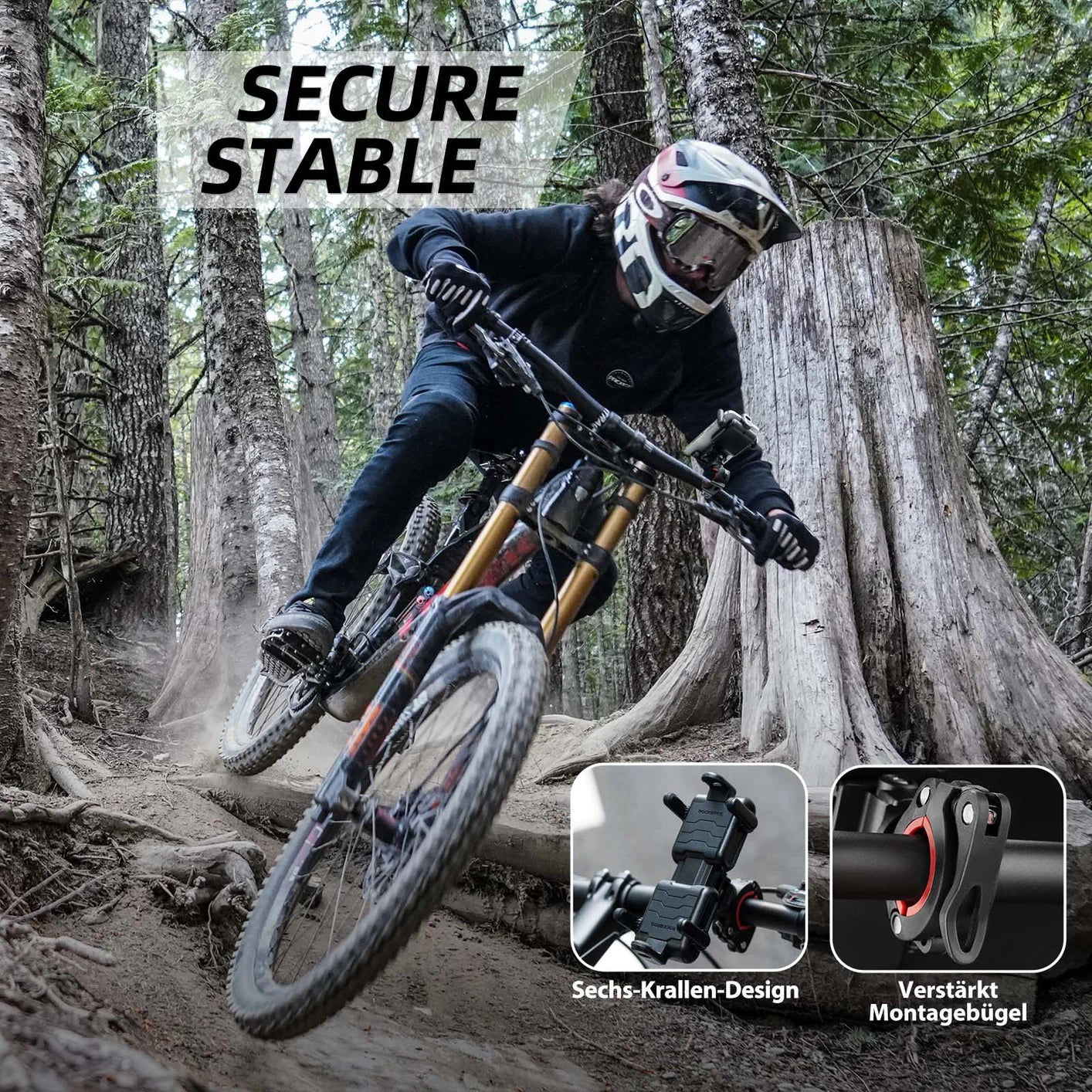 fahrrad handyhalterung lenker ROCKBROS Fahrrad Handyhalterung Motorrad Halter Lenker 360° Universal – futurebikeshop.de