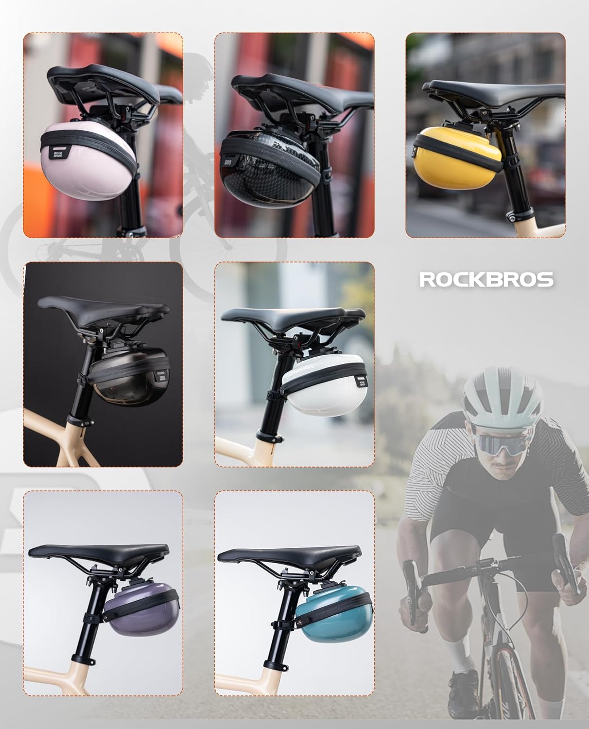 ROCKBROS Hartschalen Satteltasche Fahrradtasche Sitztasche mit Schnellverschluss 0,4L
