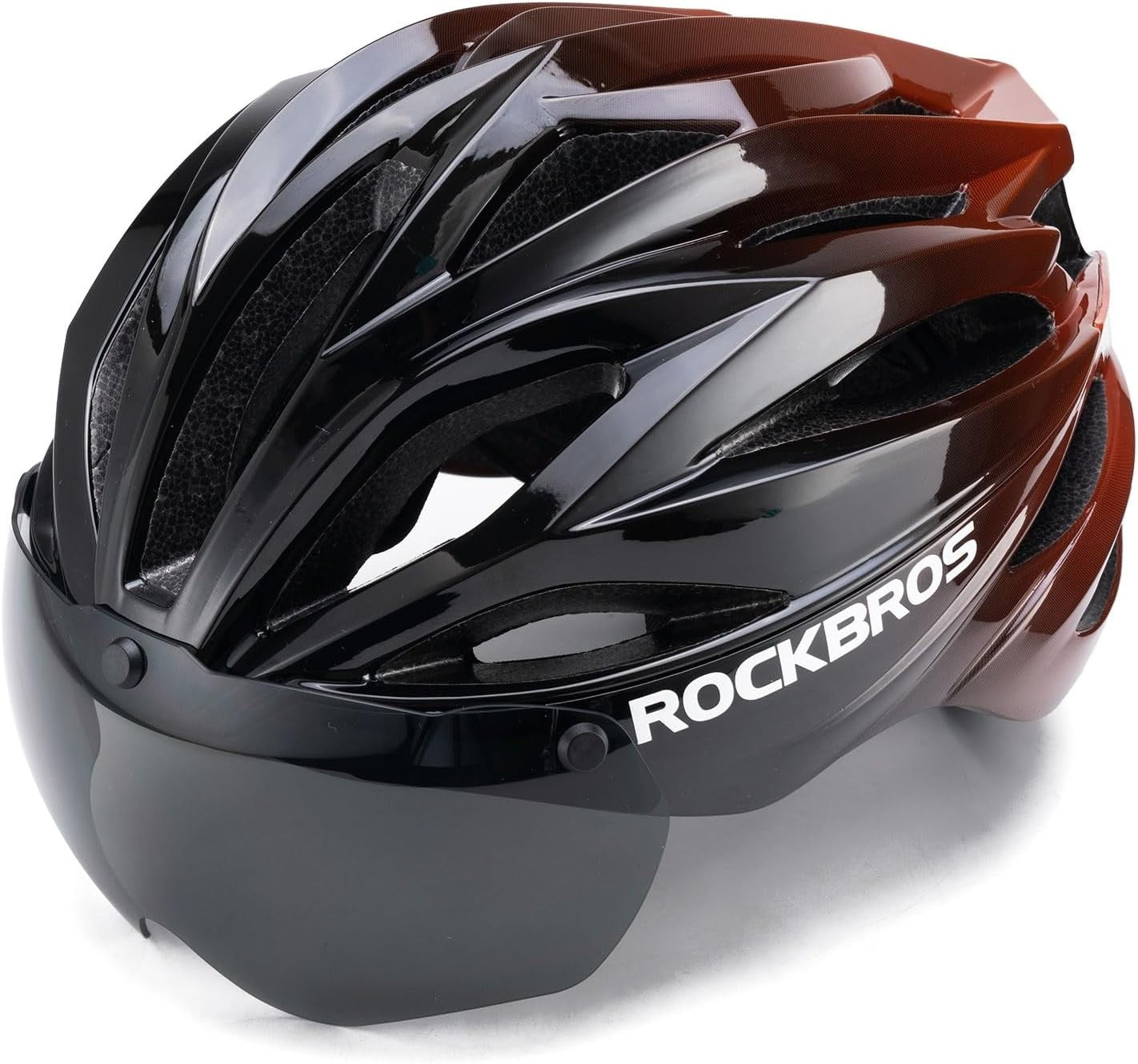 ROCKBROS Fahrradhelm Erwachsene mit Visier Magnetische Abnehmbarer Atmungsaktiv Einstellbare für Damen und Herren 58-62cm