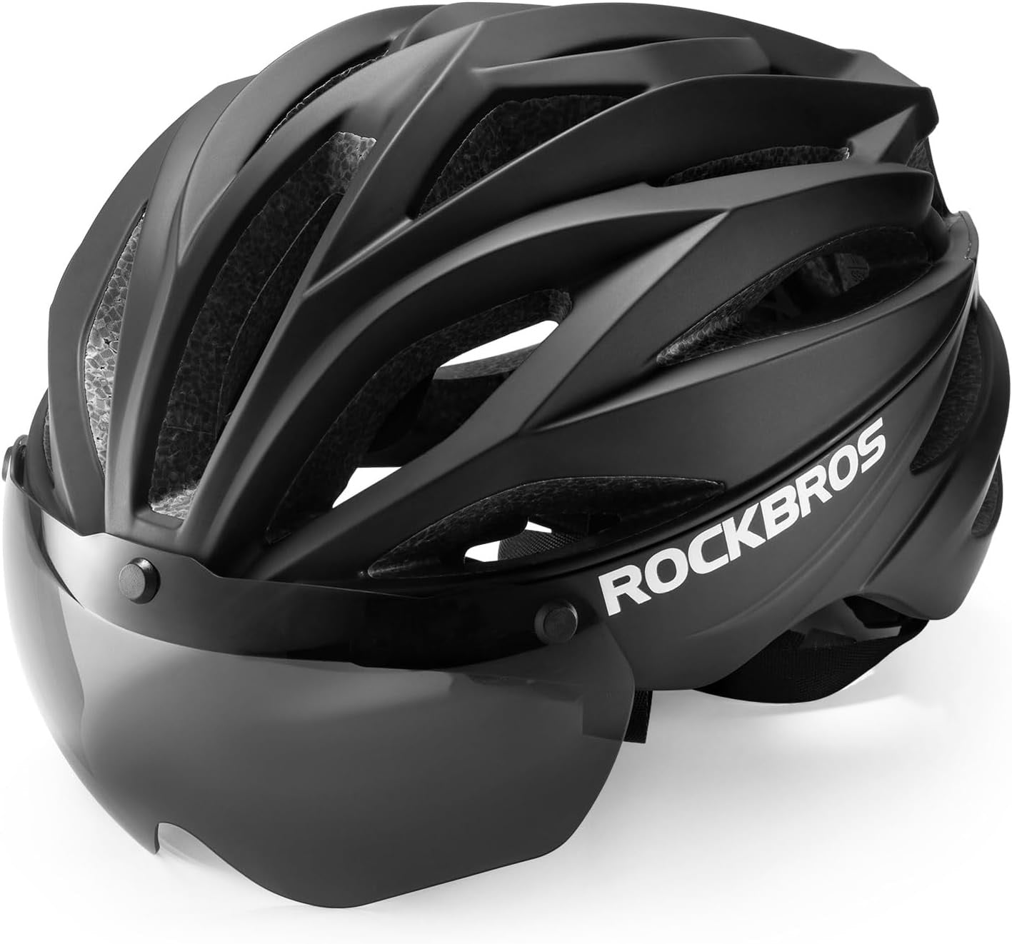 ROCKBROS Fahrradhelm Erwachsene mit Visier Magnetische Abnehmbarer Atmungsaktiv Einstellbare für Damen und Herren 58-62cm