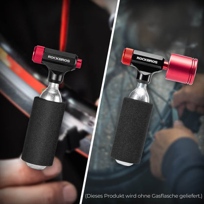 ROCKBROS CO2 Fahrradpumpe Minipumpe für Presta & Schrader Ventile