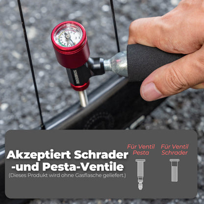 ROCKBROS CO2 Fahrradpumpe Minipumpe für Presta & Schrader Ventile