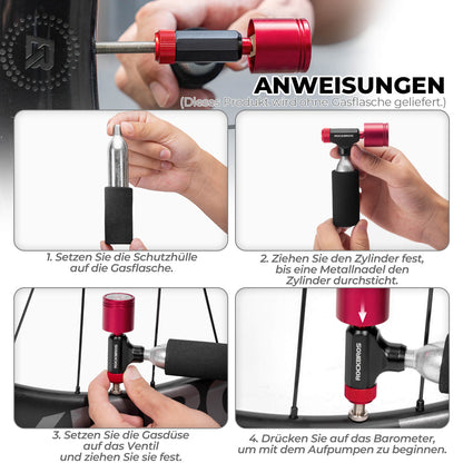ROCKBROS CO2 Fahrradpumpe Minipumpe für Presta & Schrader Ventile