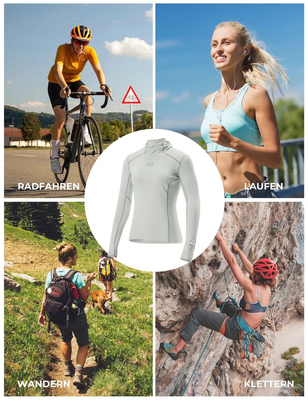 ROCKBROS Damen Langarm Radtrikot
