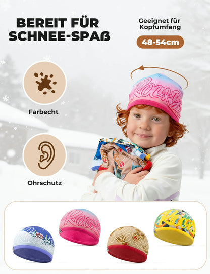 ROCKBROS Doppelseitige Mütze für Kinder Weich Elastisch Winddicht 48-54cm