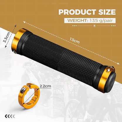 ROCKBROS Fahrradgriffe 22mm mit Aluminium Lock-On System