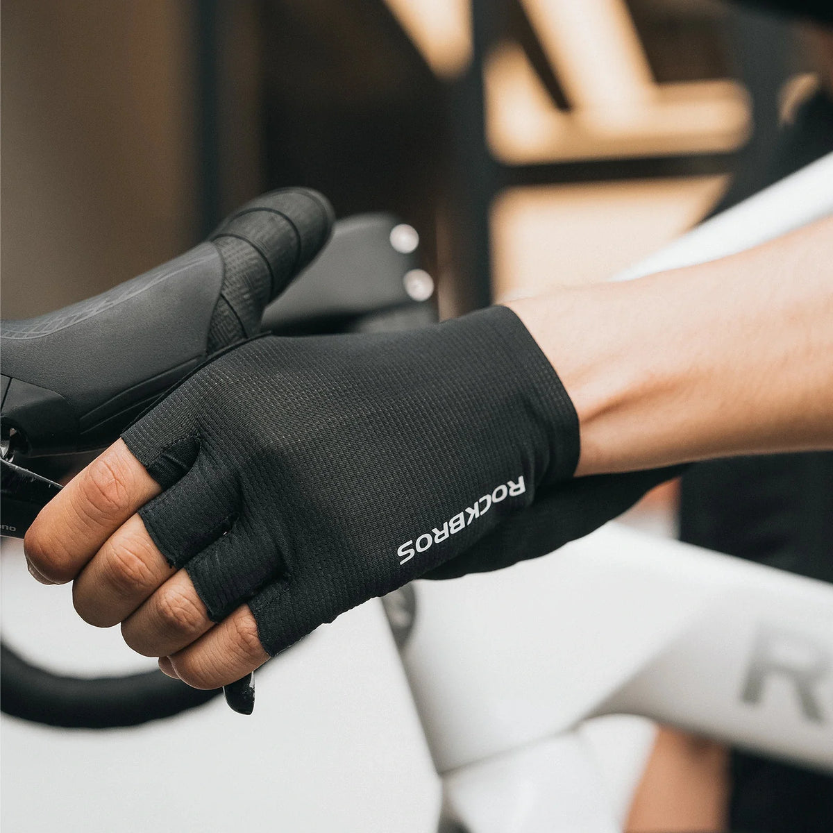 ROCKBROS Fahrradhandschuhe Halbfinger mit stoßdämpfender SBR-Polsterung - S396